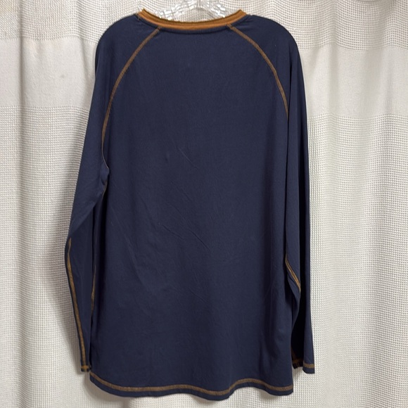 Legendary Whitetails Men's Recluse Henley SZ L Navy/tan EUC cotton layer fall - Picture 6 of 7